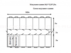 Объект для ФГУП УС-30 - Модульное здание 16,8 *12,0*2,5м.